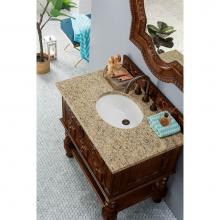 James Martin Furniture 160-V36-ACG-3ODSC - Castilian 36'' Single Vanity Cabinet, Aged Cognac, w/ 3 CM Santa Cecilia Top