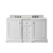 James Martin Furniture 825-V60D-BW-3ESR - De Soto 60'' Double Vanity, Bright White, w/ 3 CM Eternal Serena Quartz Top