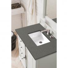 James Martin Furniture 238-105-V36-BW-3GEX - Providence 36'' Single Vanity Cabinet, Bright White, w/ 3 CM Grey Expo Quartz Top