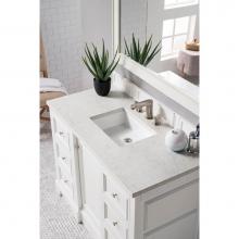 James Martin Furniture 825-V48-BW-3EJP - De Soto 48'' Single Vanity, Bright White, w/ 3 CM Eternal Jasmine Pearl Quartz Top