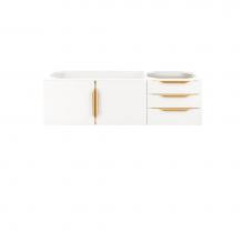James Martin Furniture 389-V48-GW-G - Mercer Island 48'' Single Vanity, Glossy White, Radiant Gold