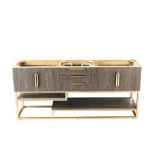 James Martin Furniture 388-V72S-AGR-RG - Columbia 72'' Single Vanity, Ash Gray, Radiant Gold