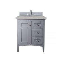 James Martin Furniture 527-V30-SL-3ESR - Palisades 30'' Single Vanity, Silver Gray, w/ 3 CM Eternal Serena Quartz Top