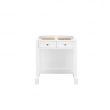 James Martin Furniture 825-CU30-BW-3GEX - De Soto 30''  Countertop  Unit (makeup counter), Bright White w/ 3 CM Grey Expo Quartz T