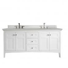 James Martin Furniture 527-V72-BW-3ESR - Palisades 72'' Double Vanity, Bright White, w/ 3 CM Eternal Serena Quartz Top