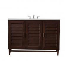 James Martin Furniture 620-V48-BNM-3ESR - Portland 48'' Single Vanity, Burnished Mahogany, w/ 3 CM Eternal Serena Quartz Top
