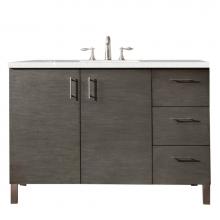 James Martin Furniture 850-V48-SOK-3ESR - Metropolitan 48'' Single Vanity, Silver Oak, w/ 3 CM Eternal Serena Quartz Top