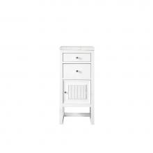 James Martin Furniture E645-B15R-GW-3EJP - Athens 15'' Cabinet w/ Drawers & Door, Glossy White w/ 3 CM Eternal Jasmine Pearl Qu