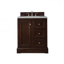 James Martin Furniture 825-V30-BNM-3ESR - De Soto 30'' Single Vanity, Burnished Mahogany, w/ 3 CM Eternal Serena Quartz Top