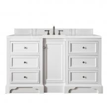 James Martin Furniture 825-V60S-BW-3ESR - De Soto 60'' Single Vanity, Bright White, w/ 3 CM Eternal Serena Quartz Top