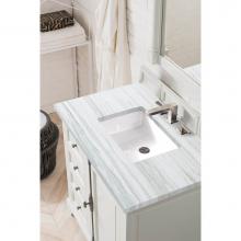 James Martin Furniture 238-105-V36-BW-3AF - Providence 36'' Bright White Single Vanity w/ 3 CM Arctic Fall Solid Surface Top