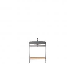 James Martin Furniture C325V27.6BNKNPWGW - Como 27.6'' Sink Console, Brushed Nickel, Natural Parawood w/Glossy White Composite Top