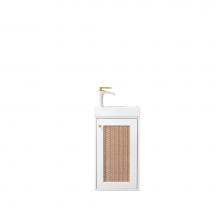 James Martin Furniture E303-V16-GW-WG - Chianti 16'' Single Vanity Cabinet, Glossy White w/ White Glossy Resin Countertop