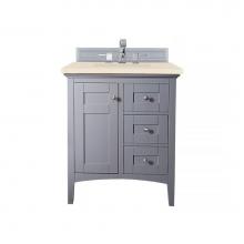 James Martin Furniture 527-V30-SL-3EMR - Palisades 30'' Single Vanity, Silver Gray, w/ 3 CM Eternal Marfil Quartz Top