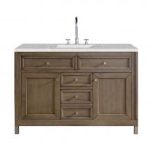 James Martin Furniture 305-V48-WWW-3ESR - Chicago 48'' Single Vanity Whitewashed Walnut, w/ 3 CM Eternal Serena Quartz Top