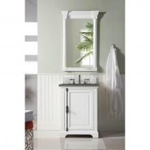 James Martin Furniture 238-105-V26-BW-3GEX - Providence 26'' Single Vanity Cabinet, Bright White, w/ 3 CM Grey Expo Quartz Top