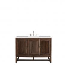 James Martin Furniture E645-V48-MCA-3ESR - Athens 48'' Single Vanity Cabinet, Mid Century Acacia, w/ 3 CM Eternal Serena Top
