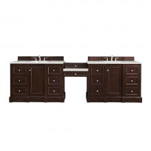 James Martin Furniture 825-V118-BNM-DU-ESR - De Soto 118'' Double Vanity Set, Burnished Mahogany w/ Makeup Table, 3 CM Eternal Serena