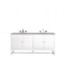 James Martin Furniture E645-V72-GW-3ESR - Athens 72'' Double Vanity Cabinet, Glossy White, w/ 3 CM Eternal Serena Top