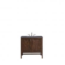 James Martin Furniture E445-V36-MCA-3CSP - Addison 36'' Single Vanity Cabinet (w/Doors), Mid Century Acacia, w/ 3 CM Charcoal Soaps