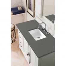 James Martin Furniture 238-105-V48-BW-3GEX - Providence 48'' Single Vanity Cabinet, Bright White, w/ 3 CM Grey Expo Quartz Top