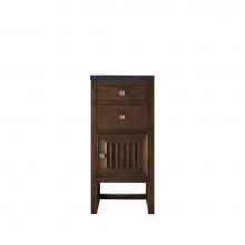 James Martin Furniture E645-B15R-MCA-3CSP - Athens 15'' Cabinet w/ Drawers & Door, Mid Century Acacia w/ 3 CM Charcoal Soapstone