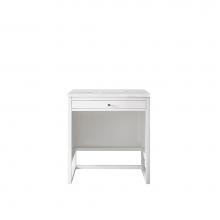 James Martin Furniture E645-DU30-GW-3AF - Athens 30''  Countertop  Unit (makeup counter), Glossy White w/ 3 CM Arctic Fall Solid S